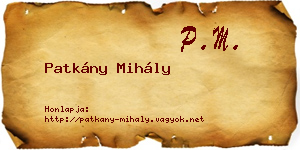 Patkány Mihály névjegykártya