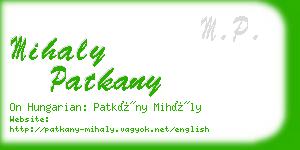 mihaly patkany business card